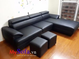 sofa da màu đen đẹp sang trọng
