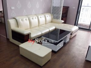 sofa da đẹp cho phòng khách hiện đại