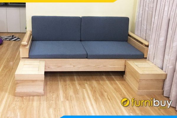 ghế sofa văng gỗ sồi đẹp cho phòng khách hiện đại