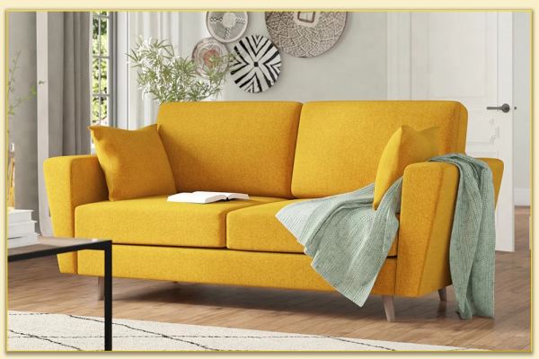 Hình ảnh Bài trí sofa văng màu vàng cho phòng khách Softop-1243