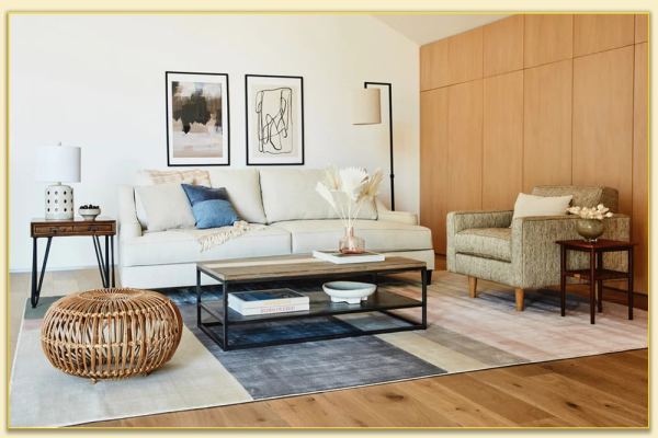 Hình ảnh Bài trí sofa văng nỉ 2 chỗ trong phòng khách Softop-1334