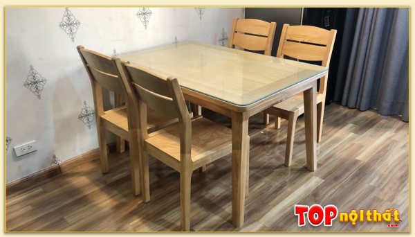 hình ảnh Bộ bàn ăn đẹp gỗ Sồi 4 ghế hiện đại BGATop-0002
