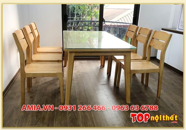 Hình ảnh Bộ bàn ăn đẹp hiện đại gỗ Sồi đẹp BGATop-0041