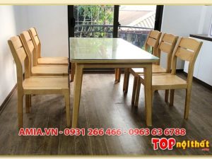 Hình ảnh Bộ bàn ăn đẹp hiện đại gỗ Sồi đẹp BGATop-0041