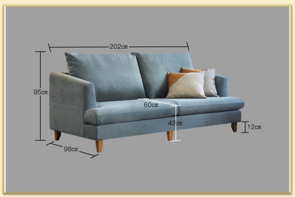 Hình ảnh Chi tiết kích thước sofa văng đôi nhỏ gọn mini Softop-1774