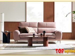 Hình ảnh Chụp chính diện mẫu sofa văng da 2 chỗ SofTop-0811