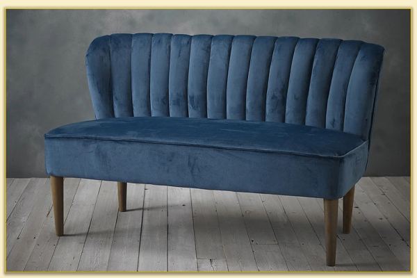 Hình ảnh Ghế sofa văng bọc nỉ màu xanh đẹp Softop-1186
