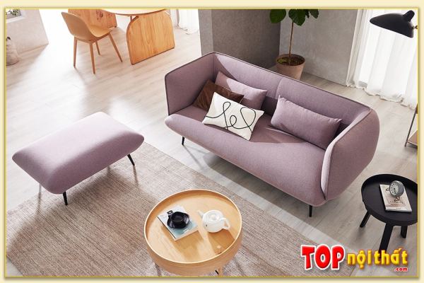 Hình ảnh Ghế sofa văng nỉ đẹp kết hợp đôn ghế SofTop-0957