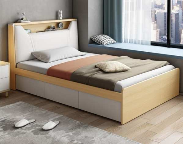 Hình ảnh Giường ngủ gỗ đẹp Bắc Âu đơn giản trẻ trung GNTop-0269