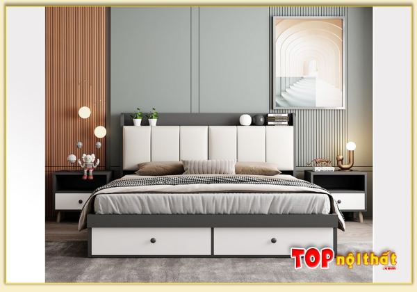 Hình ảnh Giường ngủ gỗ đẹp có ngăn kéo hiện đại GNTop-0245