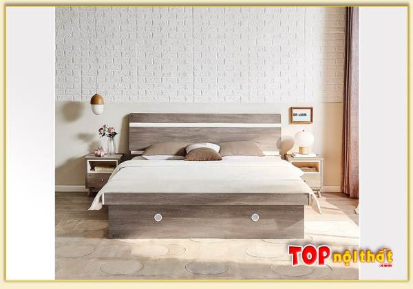 Hình ảnh Giường ngủ gỗ đơn giản Bắc Âu cho chung cư GNTop-0292