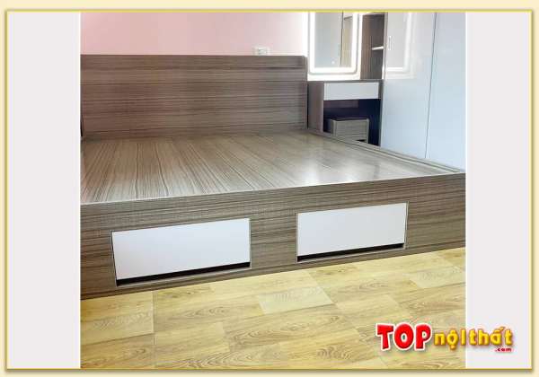 Hình ảnh Giường ngủ gỗ đơn giản có hộc cho chung cư đẹp GNTop-0198