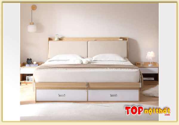 Hình ảnh Giường ngủ gỗ hiện đại Bắc Âu cho chung cư GNTop-0273