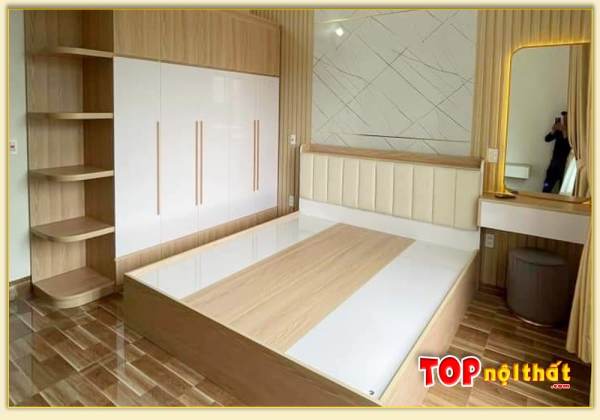 Hình ảnh Giường ngủ gỗ hiện đại cho chung cư đẹp GNTop-0219