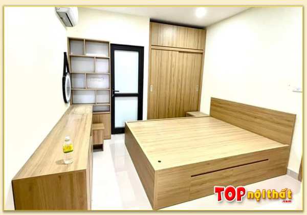 Hình ảnh Giường ngủ gỗ hiện đại có hộc kéo thông minh GNTop-0158