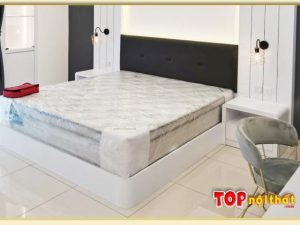 Hình ảnh Giường ngủ gỗ hiện đại đầu bọc nệm nỉ GNTop-0216