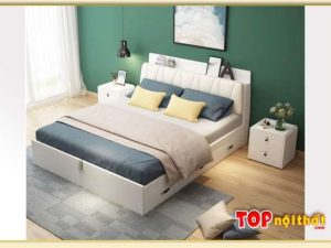 Hình ảnh Giường ngủ gỗ hiện đại đầu bọc nệm đẹp GNTop-0271
