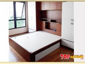 Hình ảnh Giường ngủ gỗ hiện đại liền tủ áo đẹp GNTop-0211
