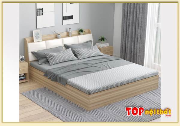 Hình ảnh Giường ngủ gỗ hiện đại màu vân Sồi đẹp GNTop-0288
