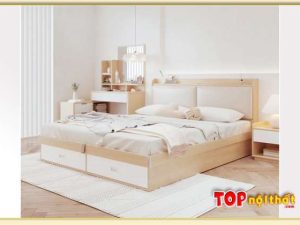 Hình ảnh Giường ngủ gỗ hiện đại phong cách Bắc Âu GNTop-0273