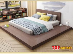 Hình ảnh Giường ngủ gỗ kiểu nhật đặt sàn đẹp hiện đại GNTop-0266