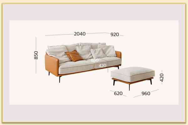 Hình ảnh Kích thước mẫu ghế sofa văng đôi Softop-1068