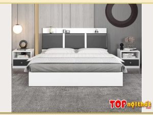 Hình ảnh Mẫu giường ngủ gỗ công nghiệp màu trắng melamine GNTop-0053