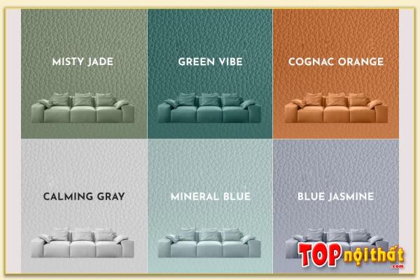 Hình ảnh Màu sắc chất liệu da làm ghế sofa văng đẹp SofTop-0917