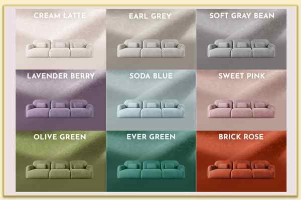 Hình ảnh Màu sắc ghế sofa văng bọc vải nỉ Softop-1097