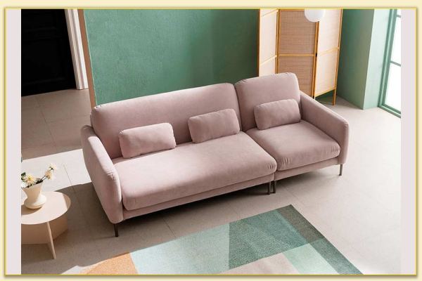 Hình ảnh Sofa văng bọc nỉ màu hồng đẹp Softop-1122