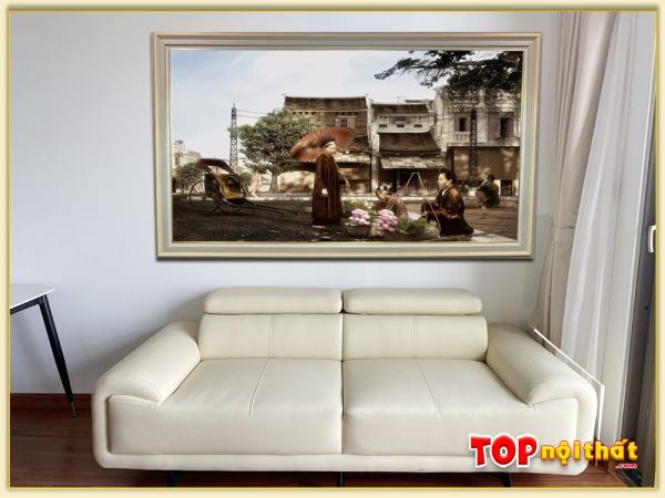 Hình ảnh Tranh Hà Nội xưa trên phố treo phòng khách TraTop-3033
