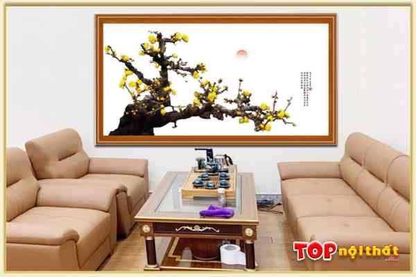 Hình ảnh Tranh hoa mai vàng treo tường Trung Quốc đẹp TraCvTop-5002