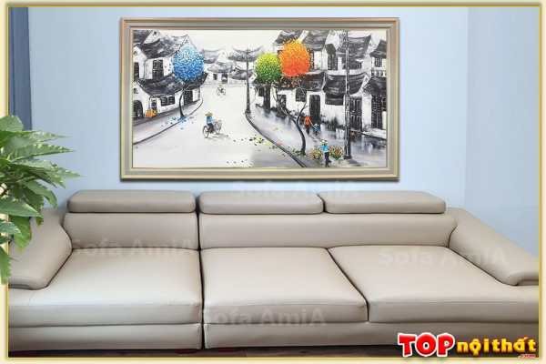 Hình ảnh Tranh phòng khách Hà Nội xưa vẽ sơn dầu đẹp TraSdTop-1009