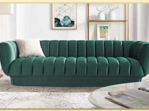 Hình ảnh Ghế sofa văng nỉ đẹp màu xanh hiện đại Softop-1498