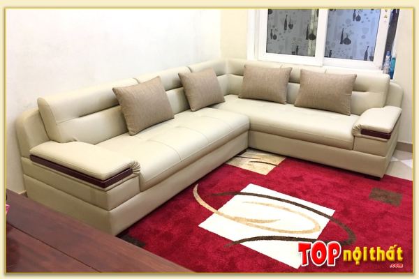 Hình ảnh Bộ sofa da góc vuông đẹp sang trọng SofTop-0201