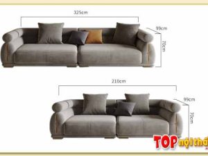 Hình ảnh Các kích thước mẫu ghế sofa văng nỉ đẹp xinh SofTop-0682