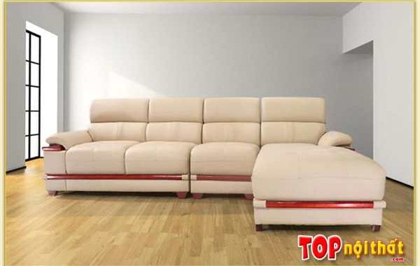 Hình ảnh Ghế sofa da đẹp hiện đại dạng góc chữ L SofTop-0123