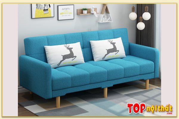 Hình ảnh Ghế sofa văng nỉ phòng khách màu xanh dương SofTop-0687