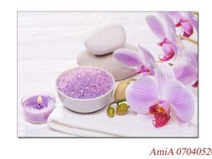 Tranh trang trí Spa hoa lan, muối, đá và nền thơm AmiA 0704052024