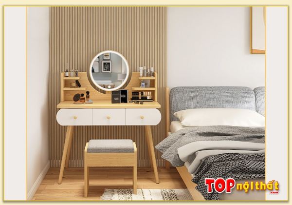 Hình ảnh Bàn trang điểm đẹp chân gỗ cao phòng ngủ BTDTop-0024