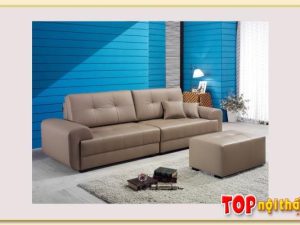 Hình ảnh Góc nghiêng ghế sofa văng màu nâu SofTop-0900