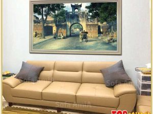 Bức tranh Hà Nội xưa đẹp treo trên ghế sofa
